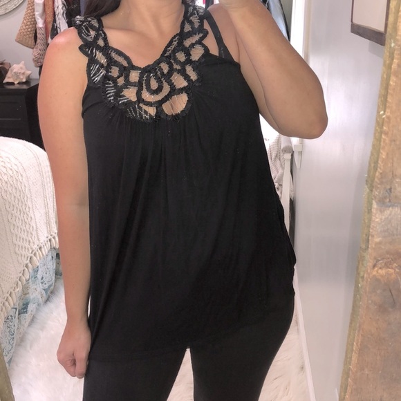Pleione size medium black sleeveless top - Picture 2 of 5